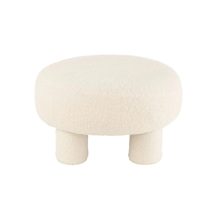 Puf redondo de tejido bouclé