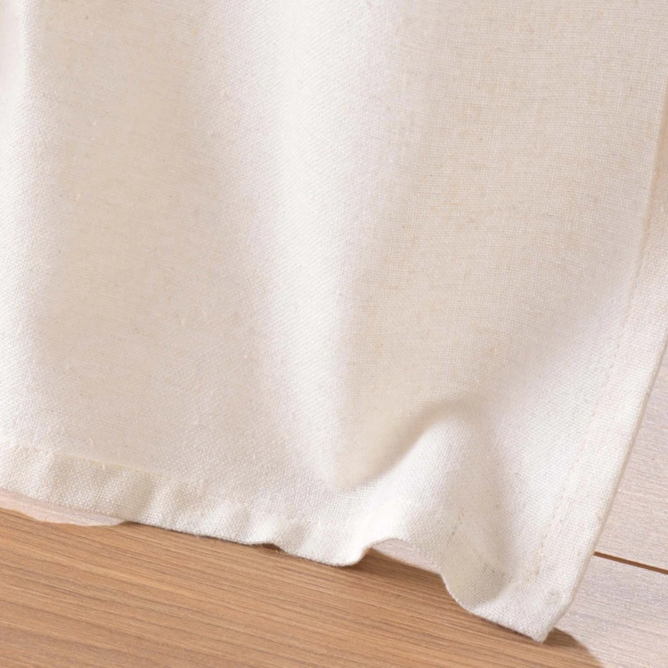 Rideau à œillets en poly-coton et jute avec bande structurée