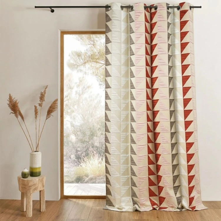 Rideau en jacquard imprimés triangulaires