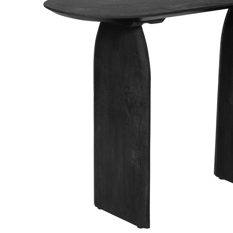 Consola de madera de mango con acabado texturizado