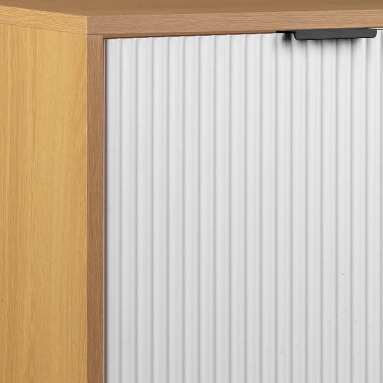 Meuble sous vasque de salle de bain avec rangement et portes rainurées