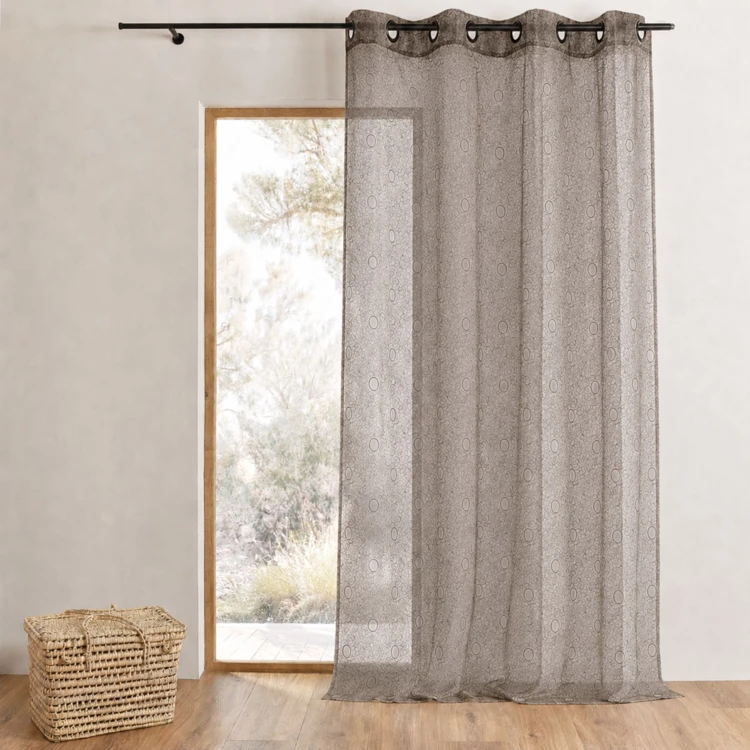 Voilage organza gribouillis et bulles brodée