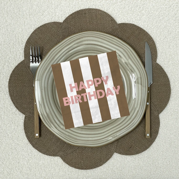 Bedruckte Papierservietten Happy Birthday - 20er-Set