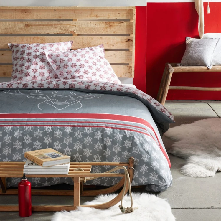 Juego de cama 3 piezas ciervo estilo montaña