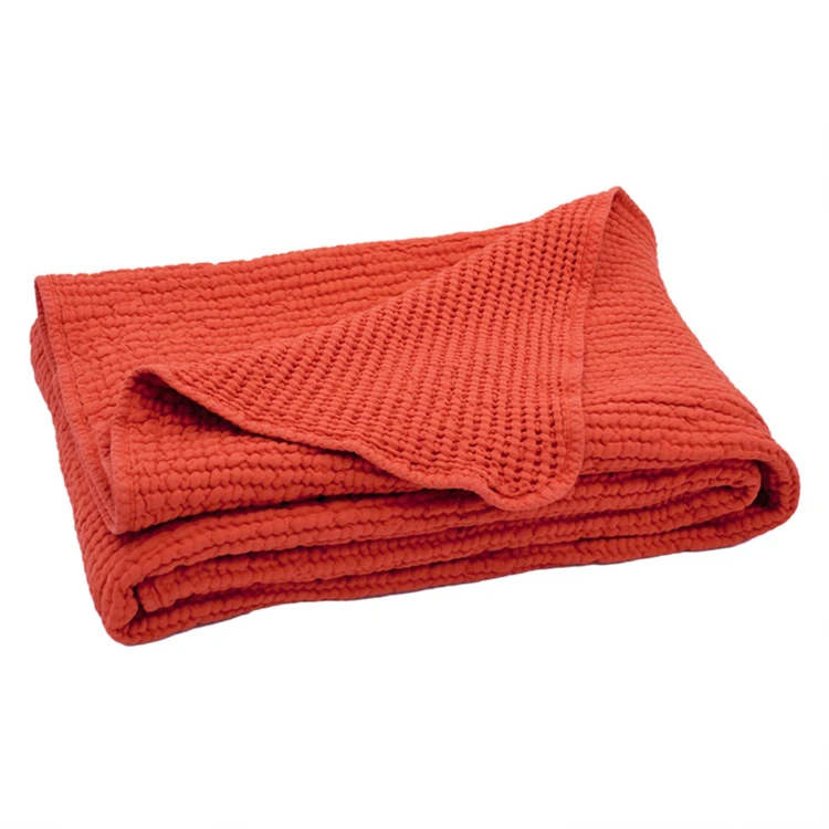 Colcha de nido de abeja de algodón reversible