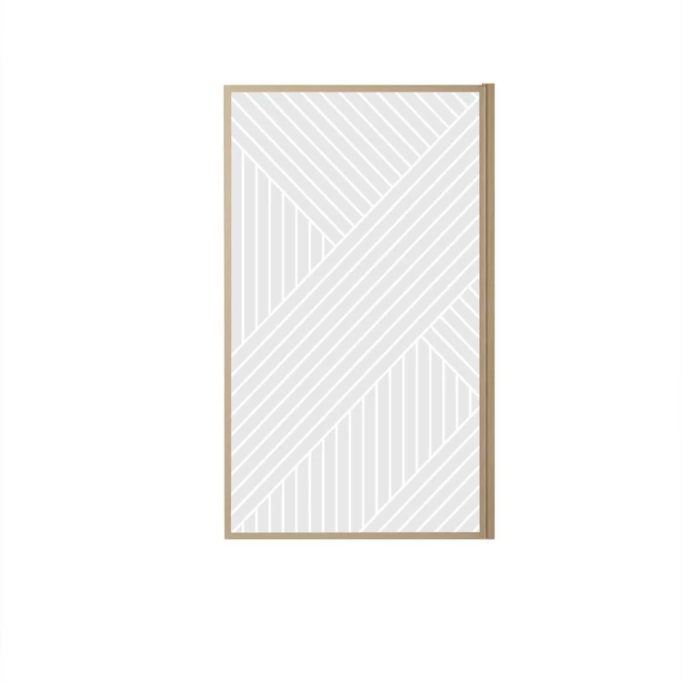Pare-baignoire Japandi en verre sérigraphié motif géométrique