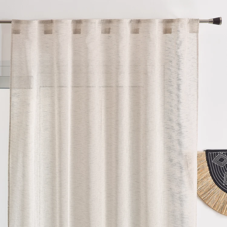 Tenda trasparente con ganci 3 in 1 effetto lino LUZ