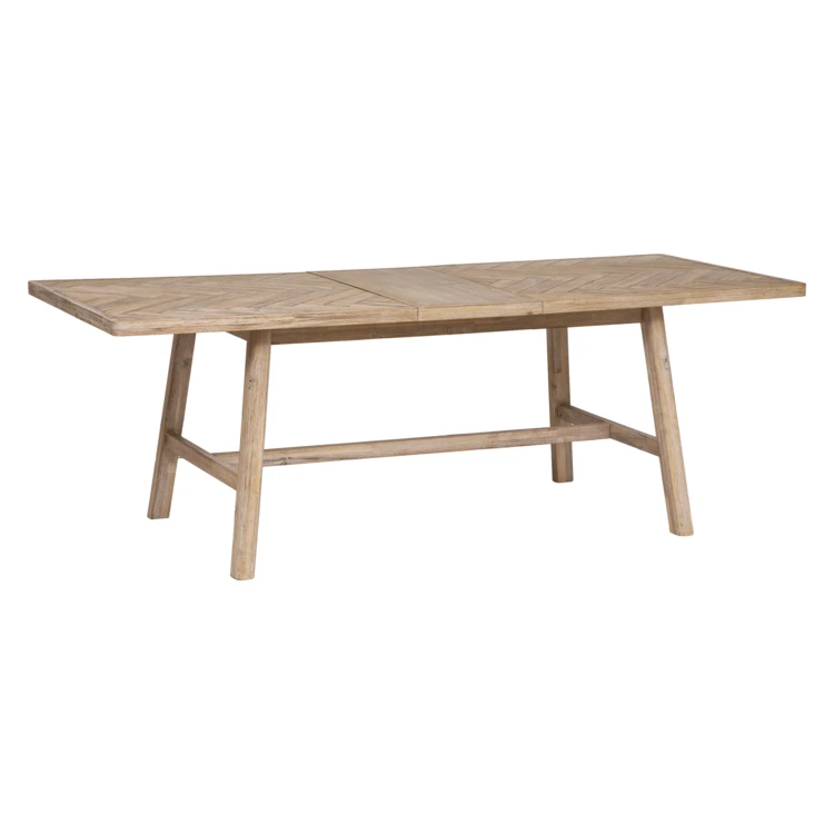 Mesa de comedor extensible con aspecto de madera y hoja extensible