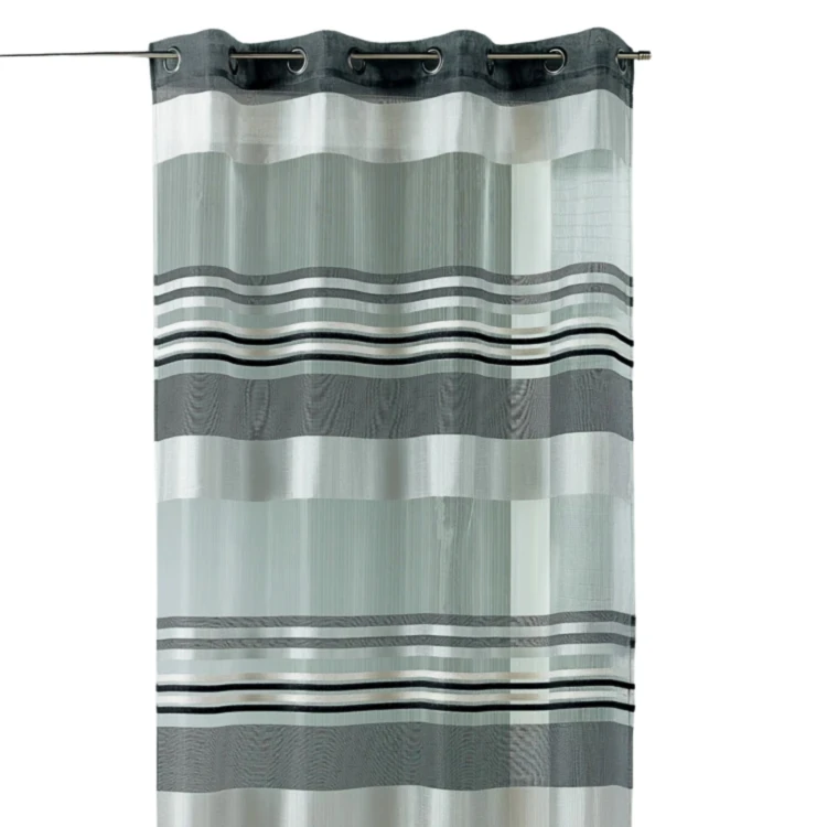 Voilage Organza rayures horizontales tissées