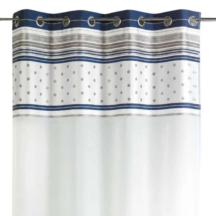 Voilage en voile avec parement à rayures horizontales
