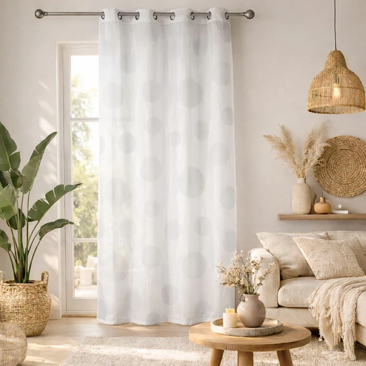 Voilage motif rond impression magnétique