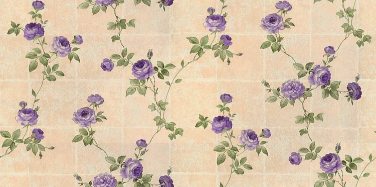 Papel pintado “rosal trepador” sobre fondo gráfico