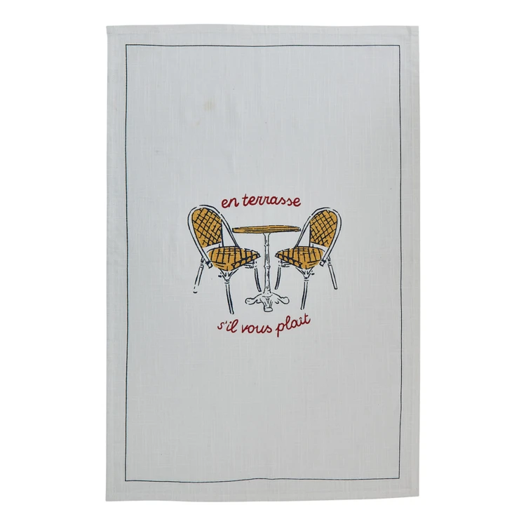 Conjunto de 3 panos de cozinha de algodão estampado