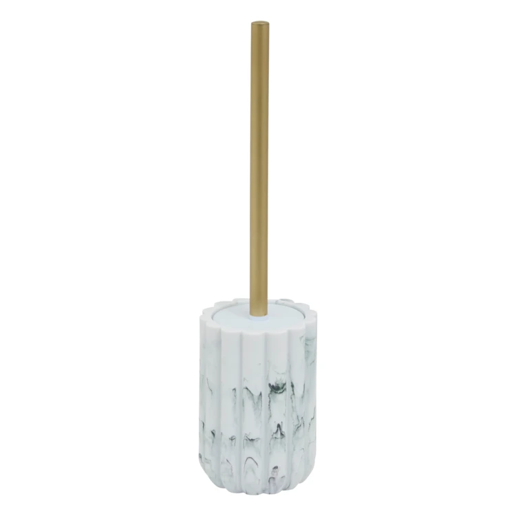 Brosse WC effet marbre avec manche doré