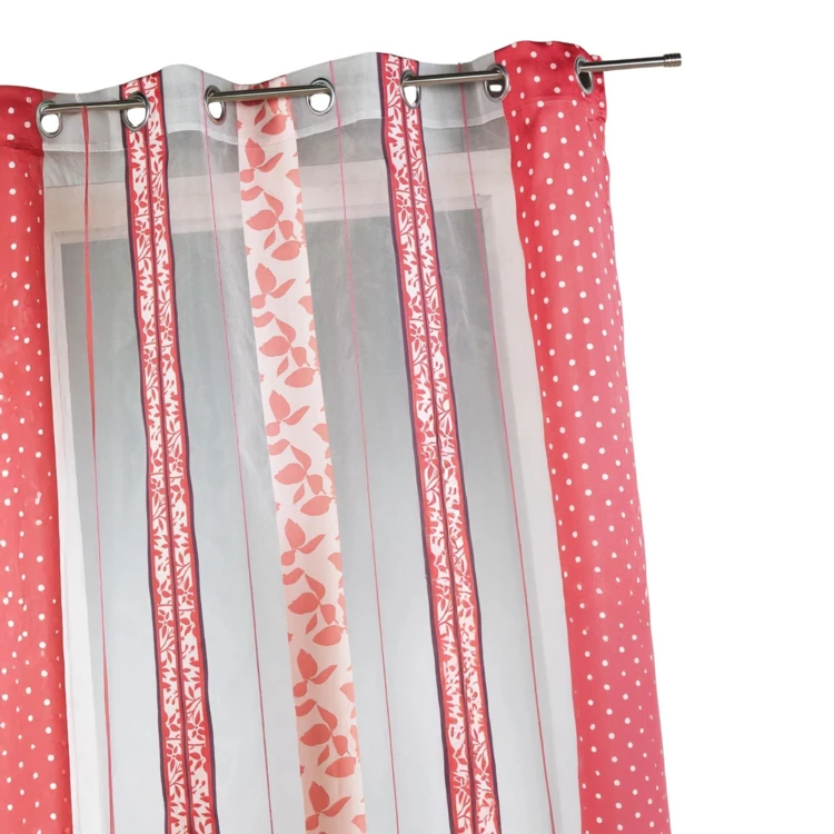 Organza-gordijn met jacquardpatroon en verticale strepen