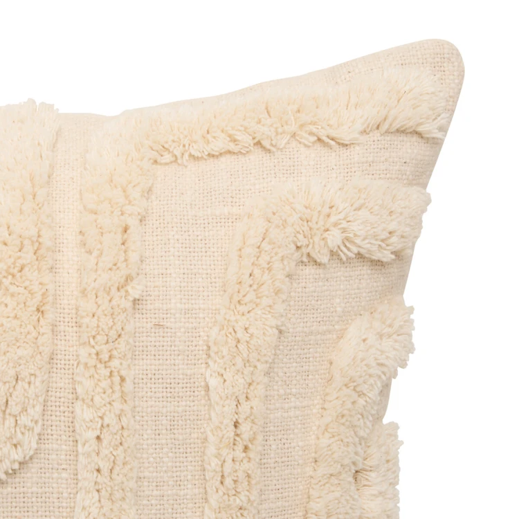 Coussin décoratif tufté en coton à motifs en relief