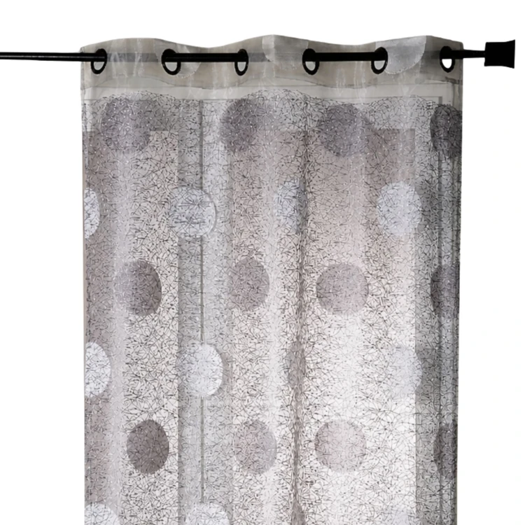 Voilage en Organza Jacquard brodé motif gros rond