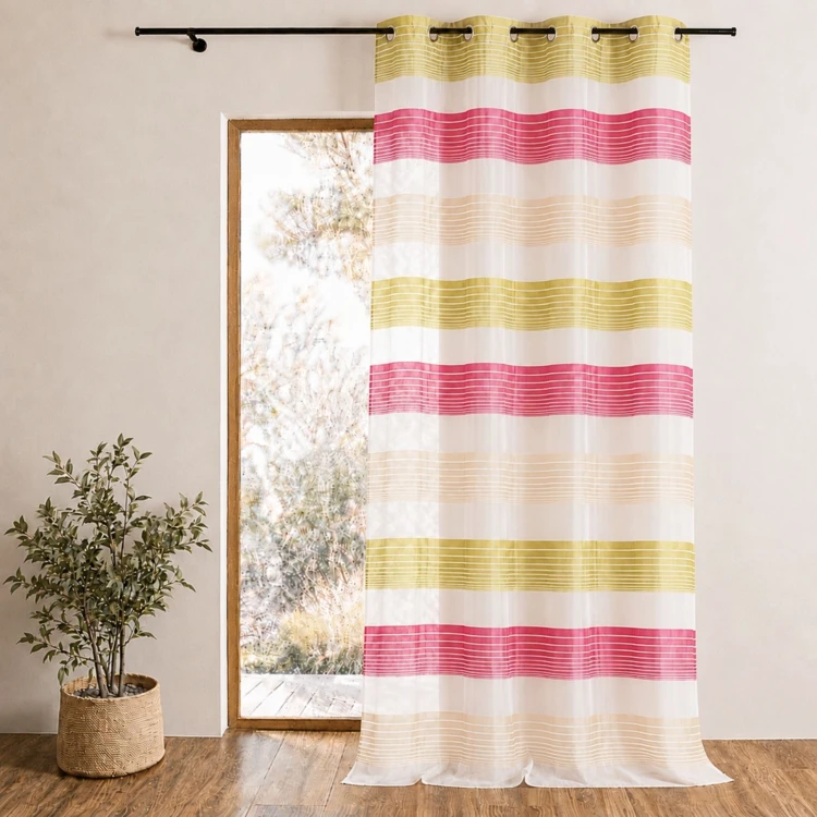 Voilage en organza à fines rayures horizontales