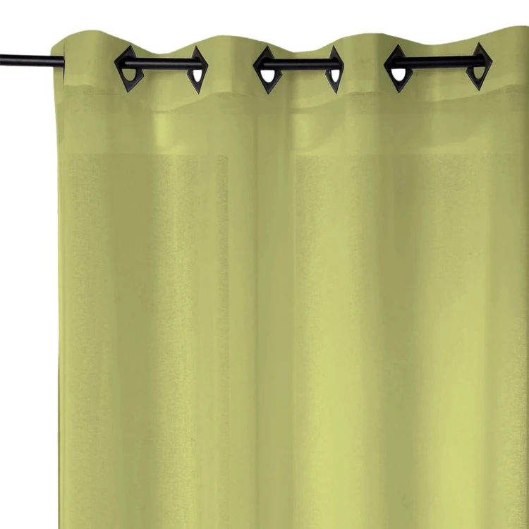 Voilage en Etamine Légère Unie à Oeillets Carrés