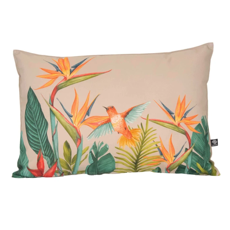 Coussin extérieur décoratif à motif exotique