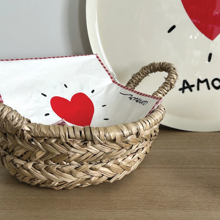 Lot de 20 serviettes papier cœur