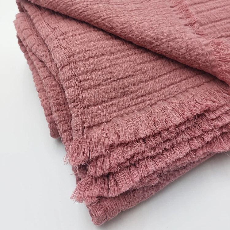 Plaid gaze de coton matelassé