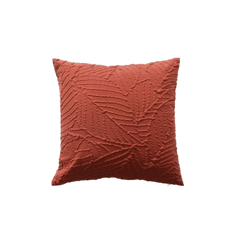 Coussin carré feuillage aspect gaufré