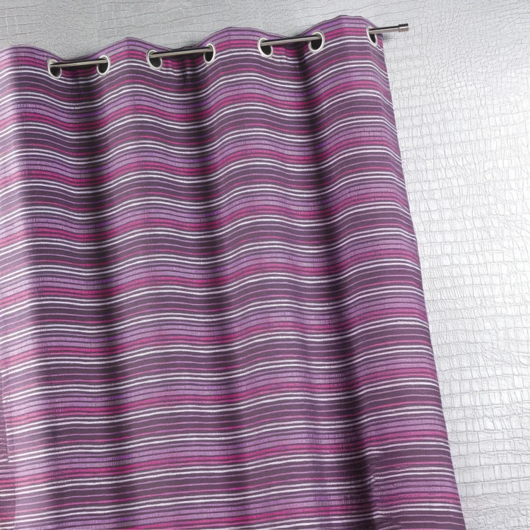 Rideau d'ameublement en jacquard à fines rayures