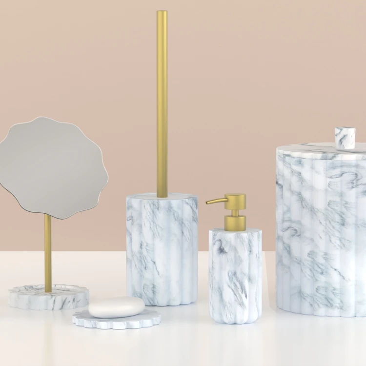 Porte-savon effet marbre en résine