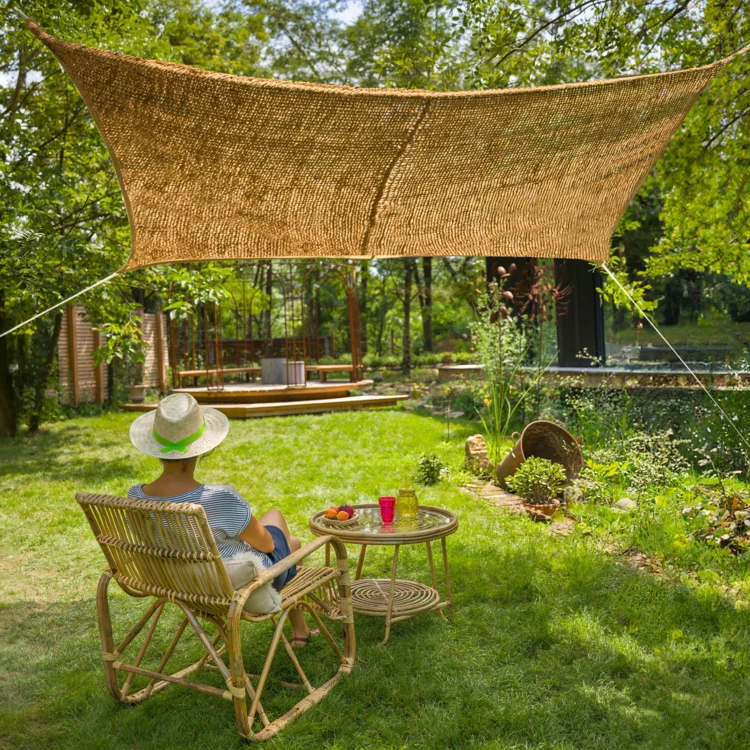 Ombrière rectangulaire fibre de coco