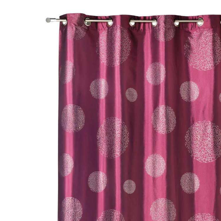 Rideau ameublement en Taffetas imprimé Argent