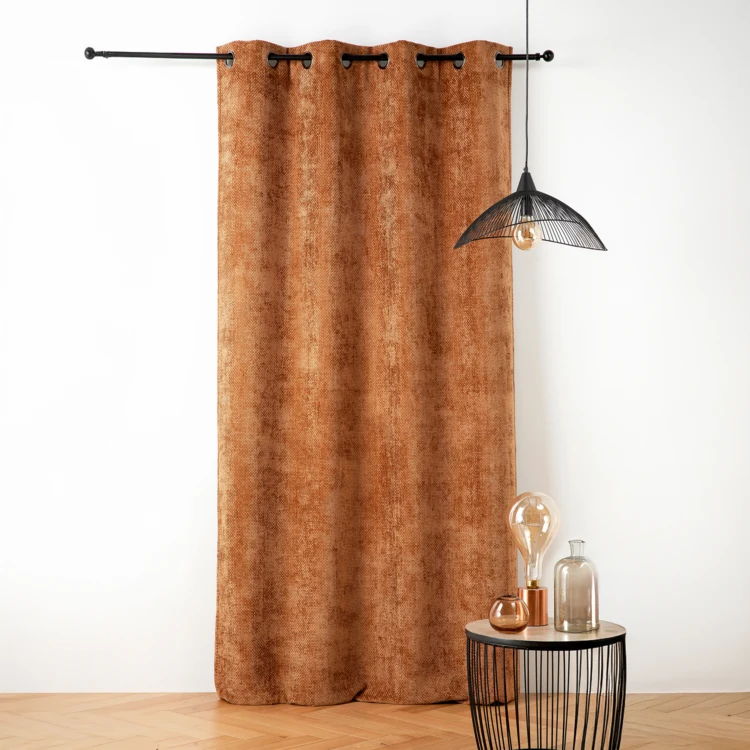Rideau thermique et phonique effet chenille satinée