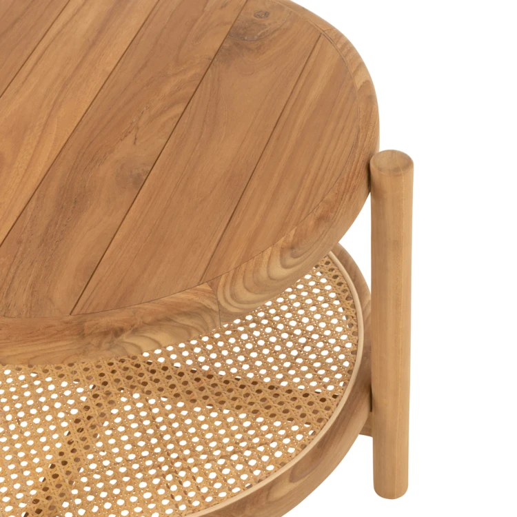 Mesa de centro de madera con doble tablero de teca