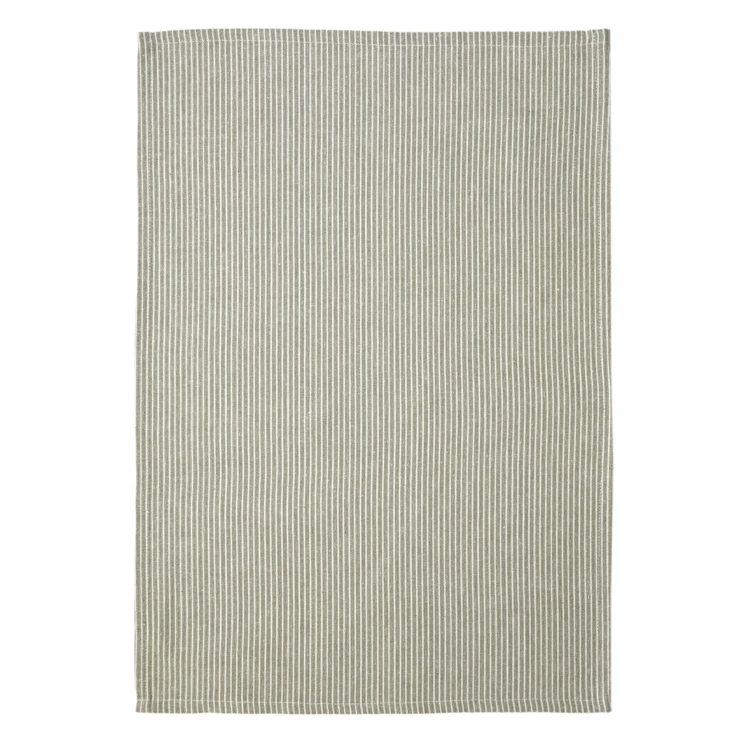 Paño de cocina de algodón con finas rayas tejidas