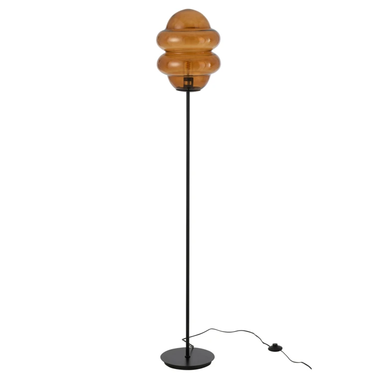 Lampadaire en verre fumé design vintage