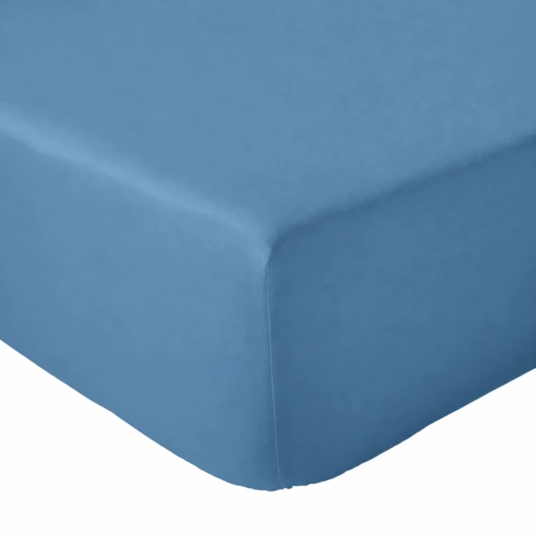 Drap-housse percale de coton uni bonnet 40 cm