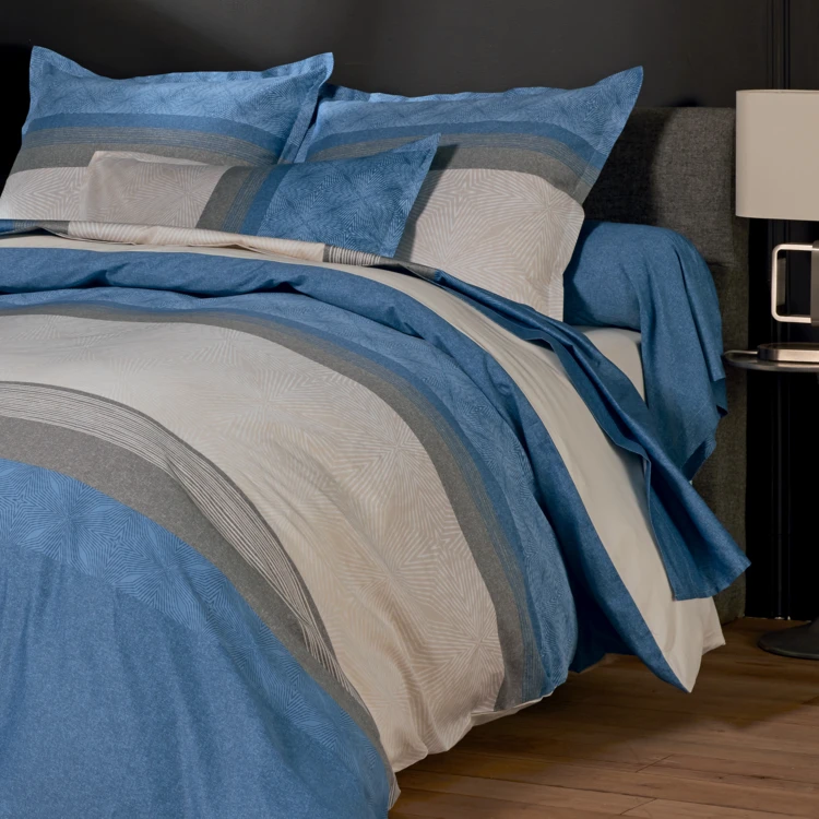 Taie d’oreiller satin de coton géométrique