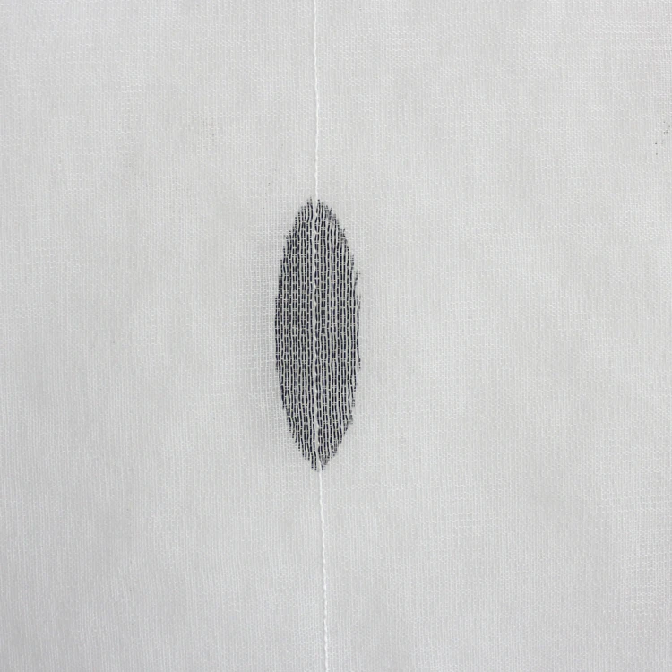 Paire de petits vitrages jacquard motif ovale