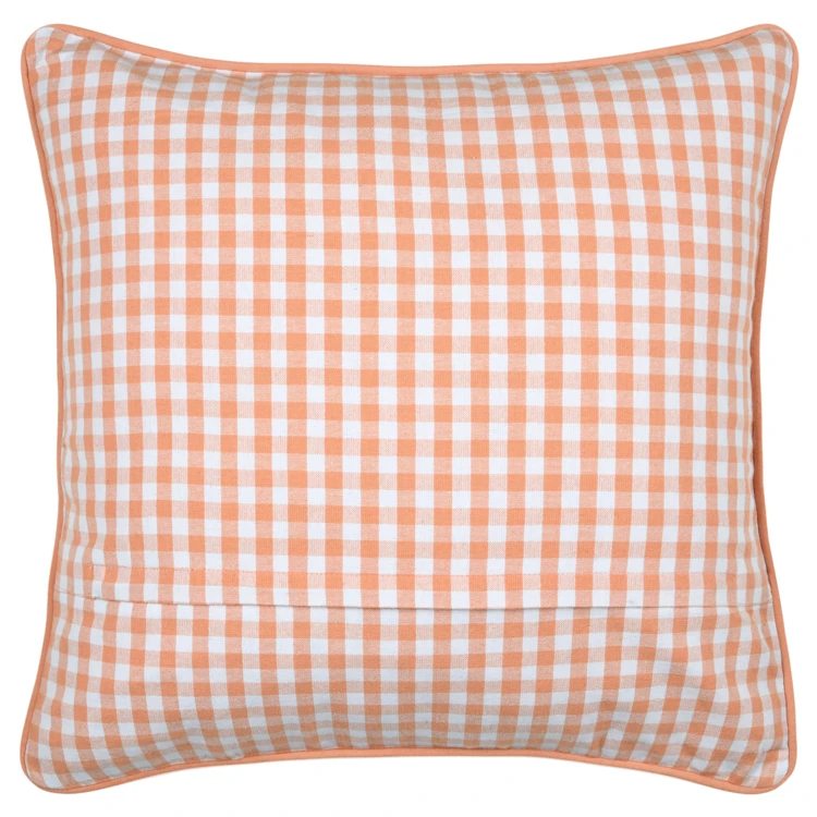 Coussin décoratif motif vichy en polycoton