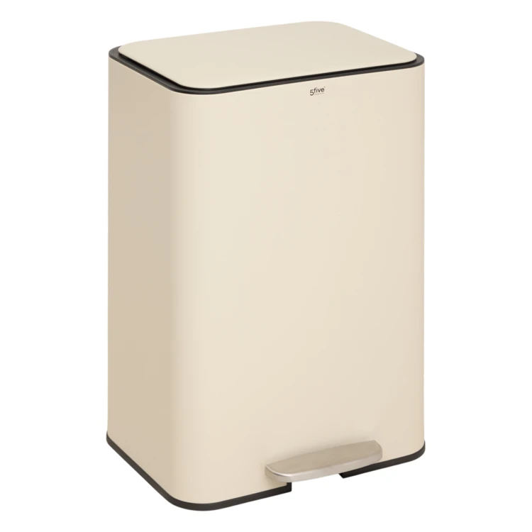 Poubelle à pédale slim en métal avec filtre anti-odeurs 50 L