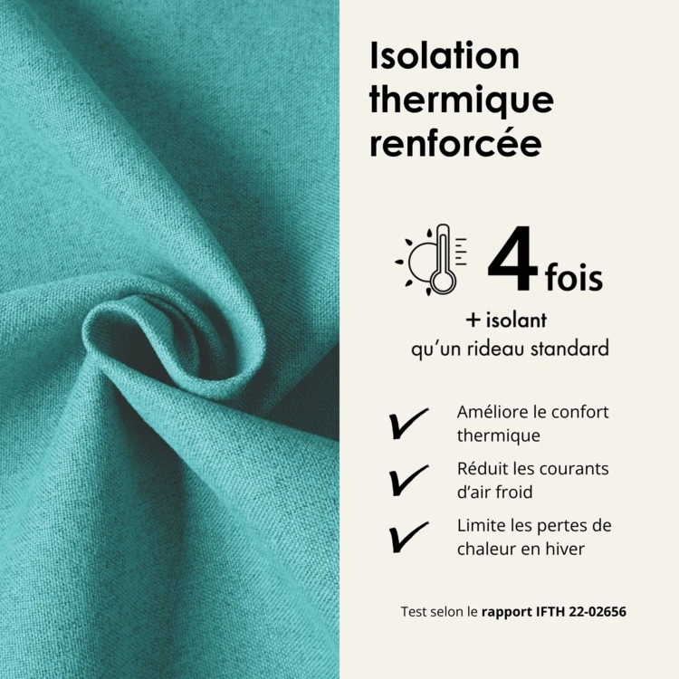 Rideau 100% occultant thermique phonique chiné
