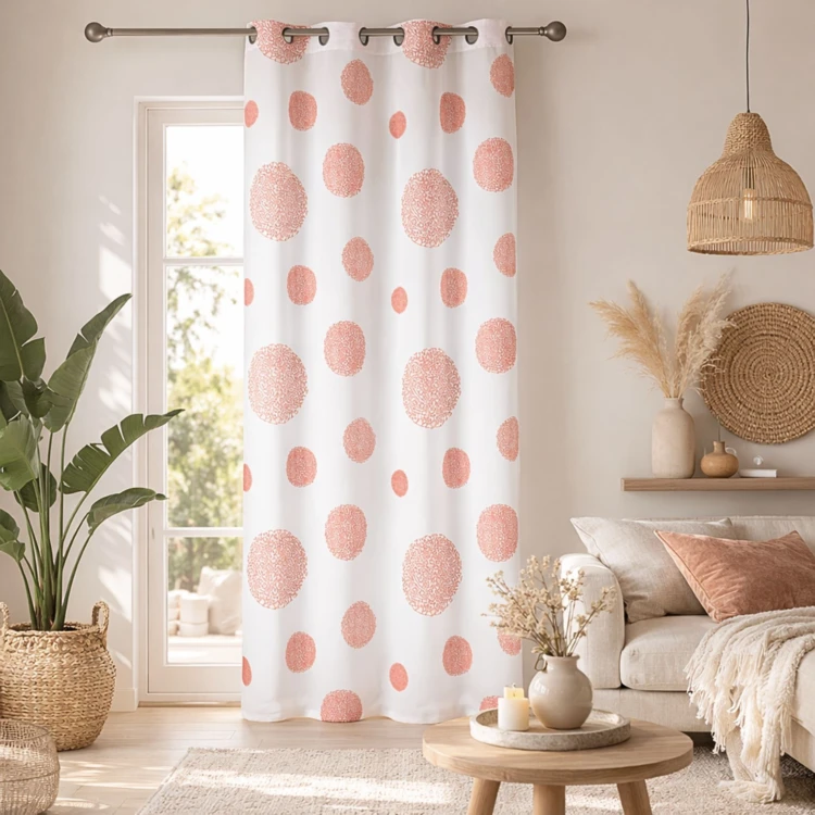 Voilage motif rond impression magnétique