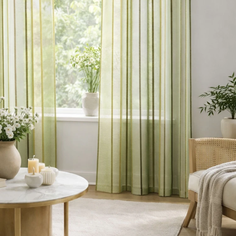 Voilage coloré rayures ton sur ton