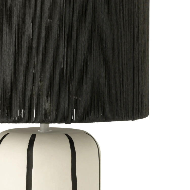 Lampe à poser en poterie avec abat-jour cylindrique