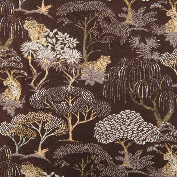 Verdunkelnder Jacquard-Vorhang mit japanisierendem Tigermuster, elegant und exotisch