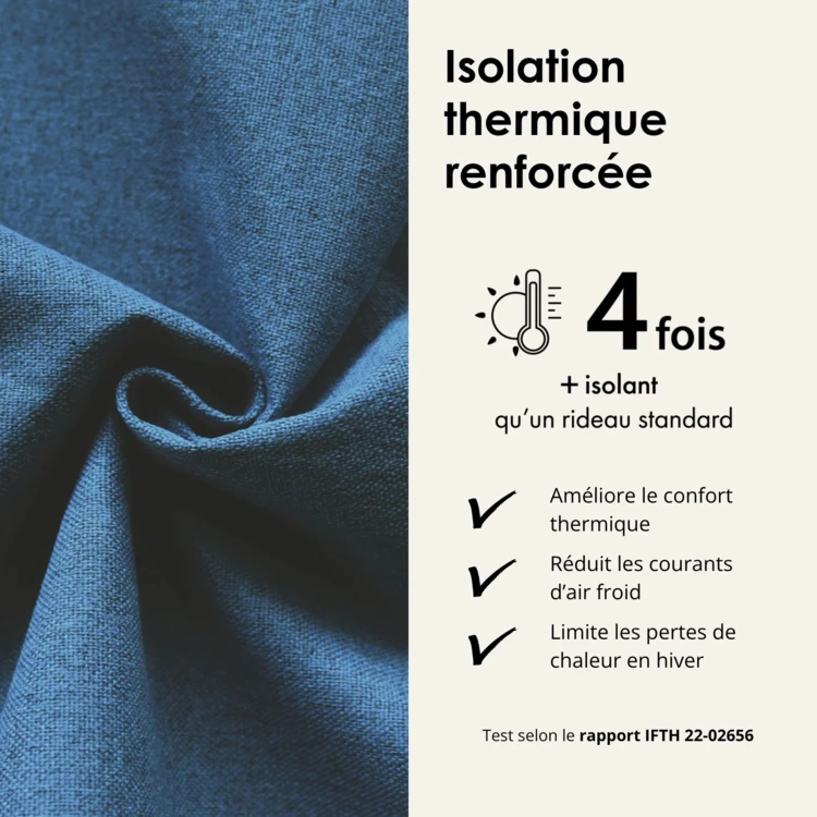 Rideau 100% occultant thermique phonique chiné