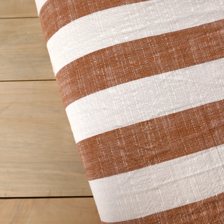 Omkeerbaar dekbed van gevlamd katoen met strepen en ruitjes LOURMARIN