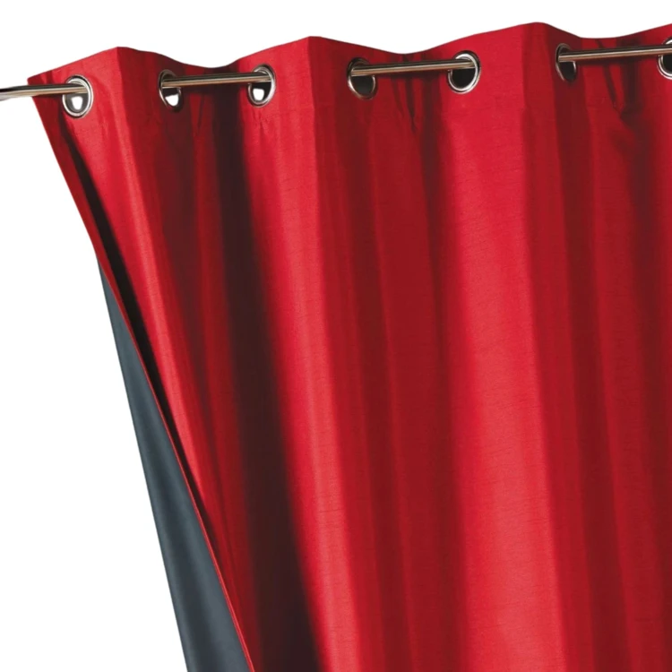 Rideau uni en shantung 100% occultant 3 couches