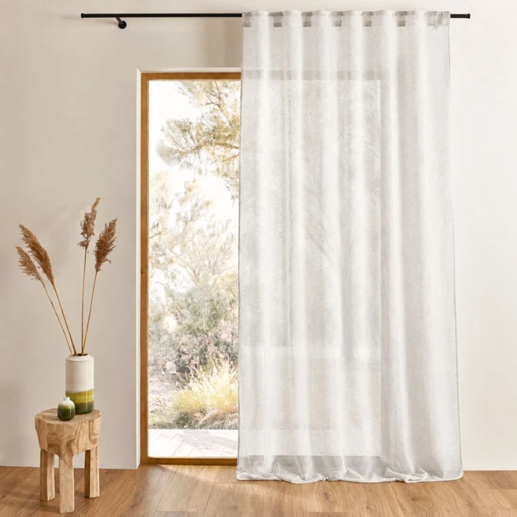 Tenda trasparente con ganci 3 in 1 effetto lino LUZ