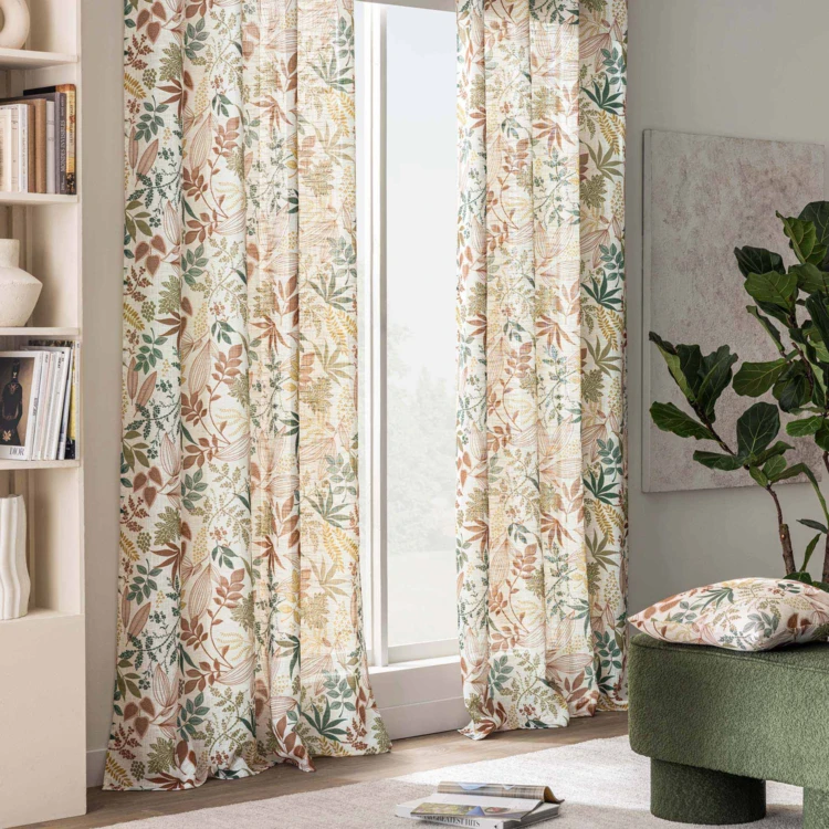 Coussin polylin imprimé feuillages